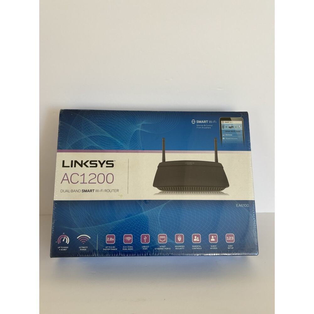Linksys AC1200 Dual-Band Smart Wi-Fi Router - EA6100 - NIB